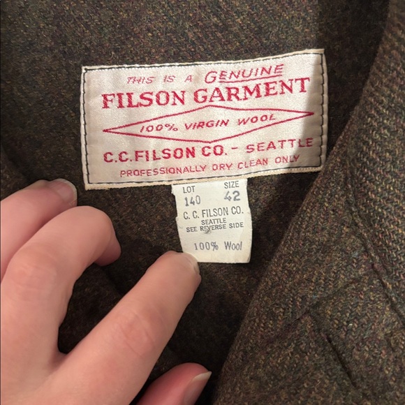 Vintage 1960s-1970s Filson 100% Wool Brown Olympic Cruiser Men’s Size 42 - Picture 2 of 9